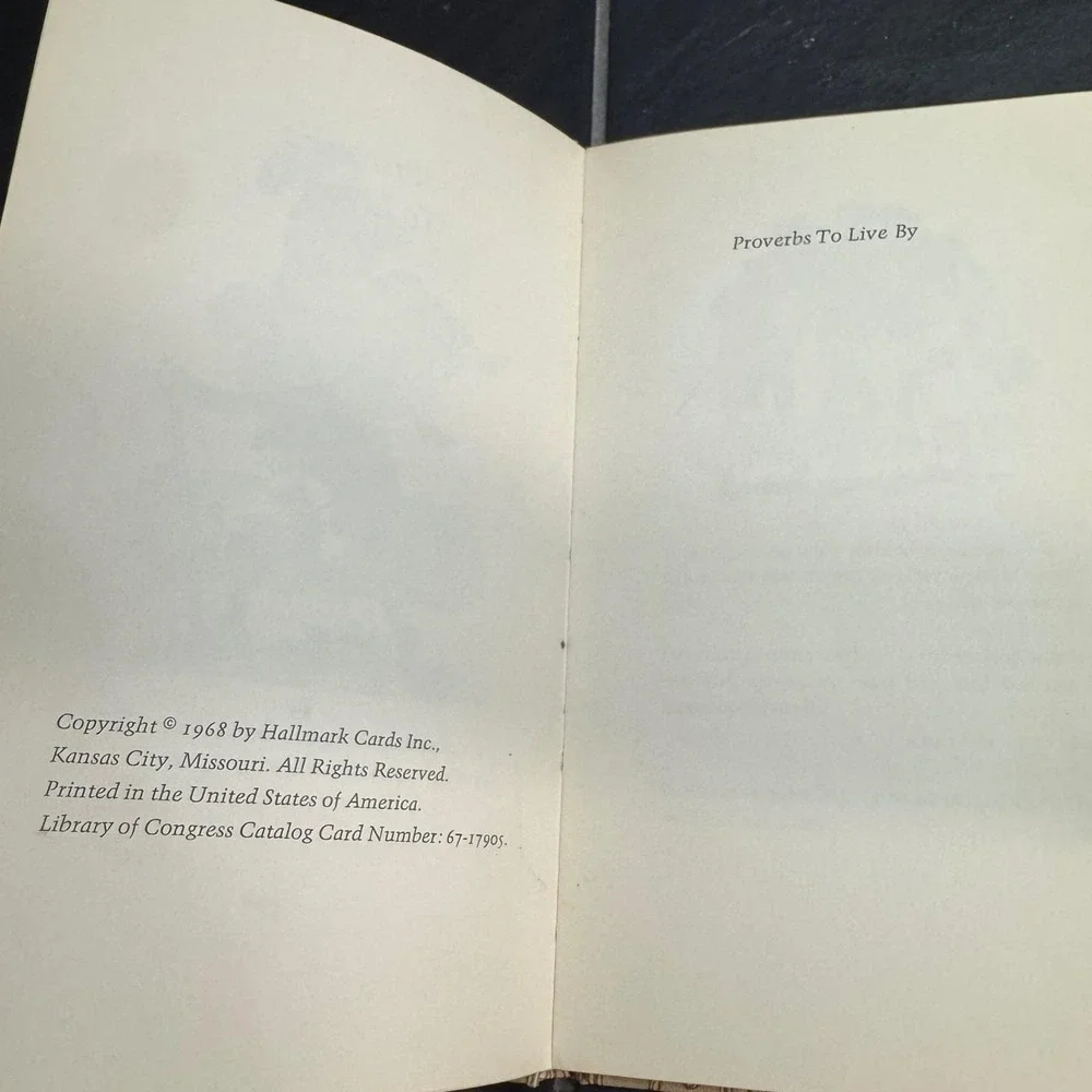 Vintage 1968 Hallmark‎ Editions Proverbs To Live By Hardcover Book Fritz Kredel